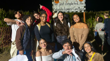 PISA members completed the corn maze. 