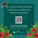 teal blue background with pink hibiscus flower and green leaves on the sides 